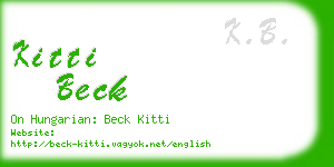 kitti beck business card
